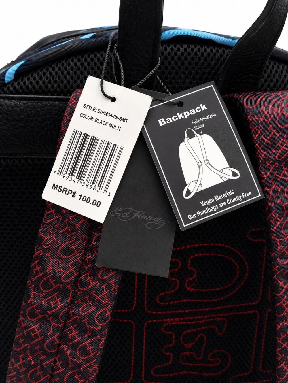🆕️Ed Hardy True Till Death Backpack NWT Black Multi Tattoo Skull Bag